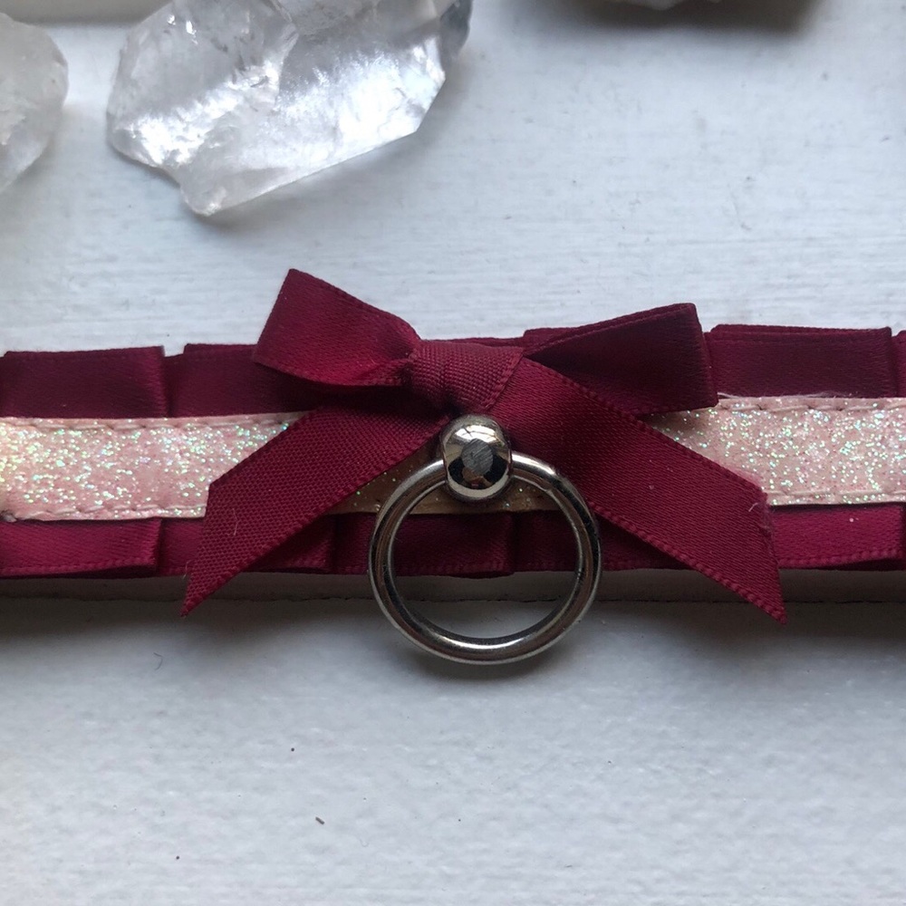 Kitten Sightings Burgundy & Ivory Collar